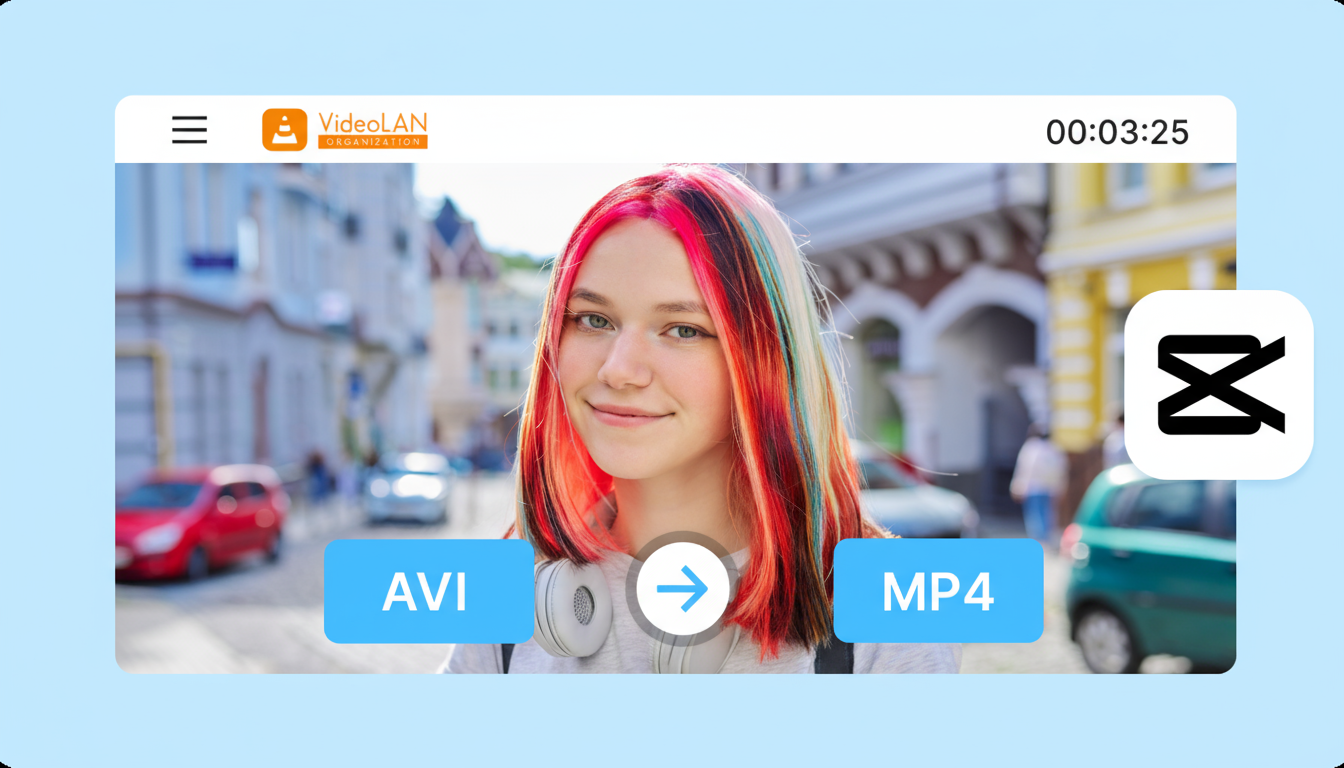 A new graphic indicating the conversion from AVI to MP4, symbolizing modernization and improved compatibility for video files.