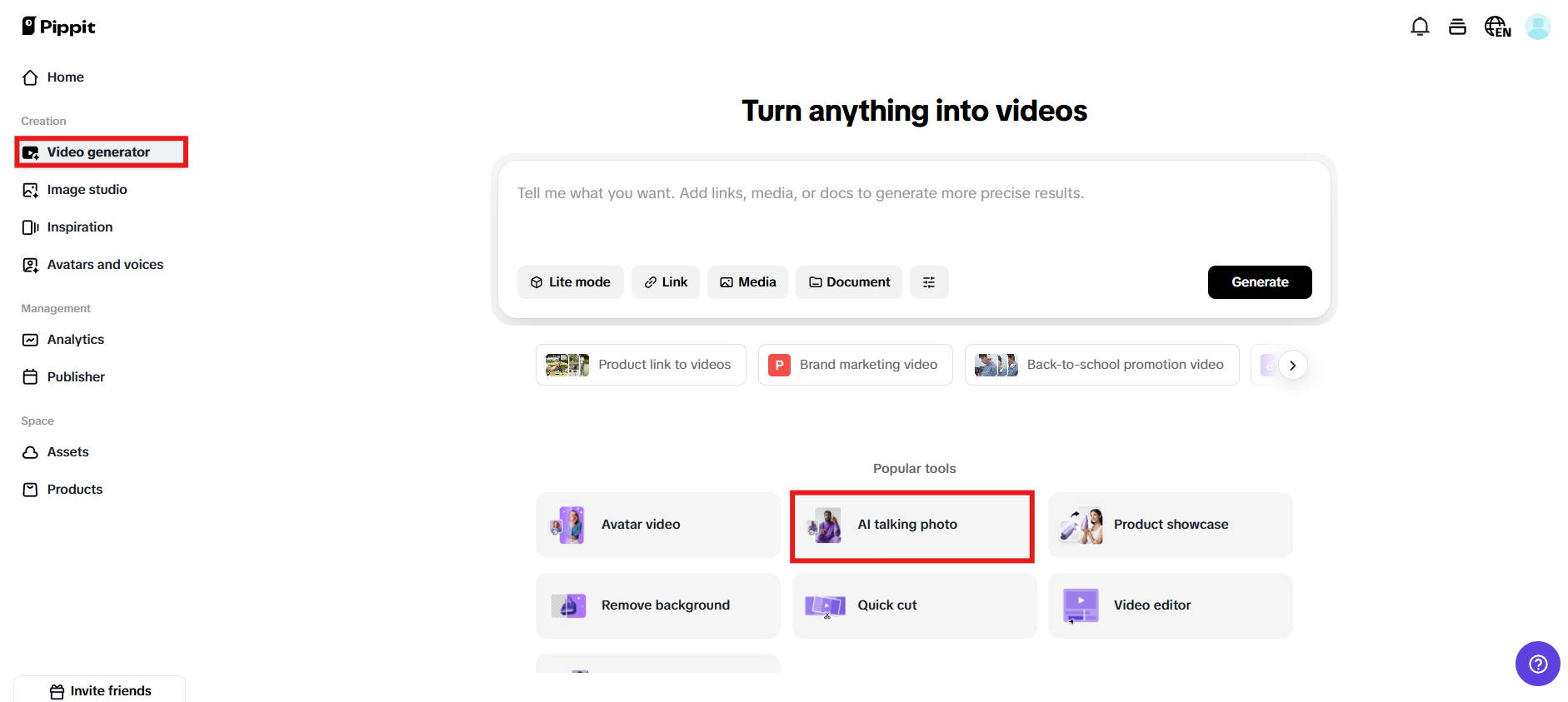 Etapa 1: Acesse IA a foto falante