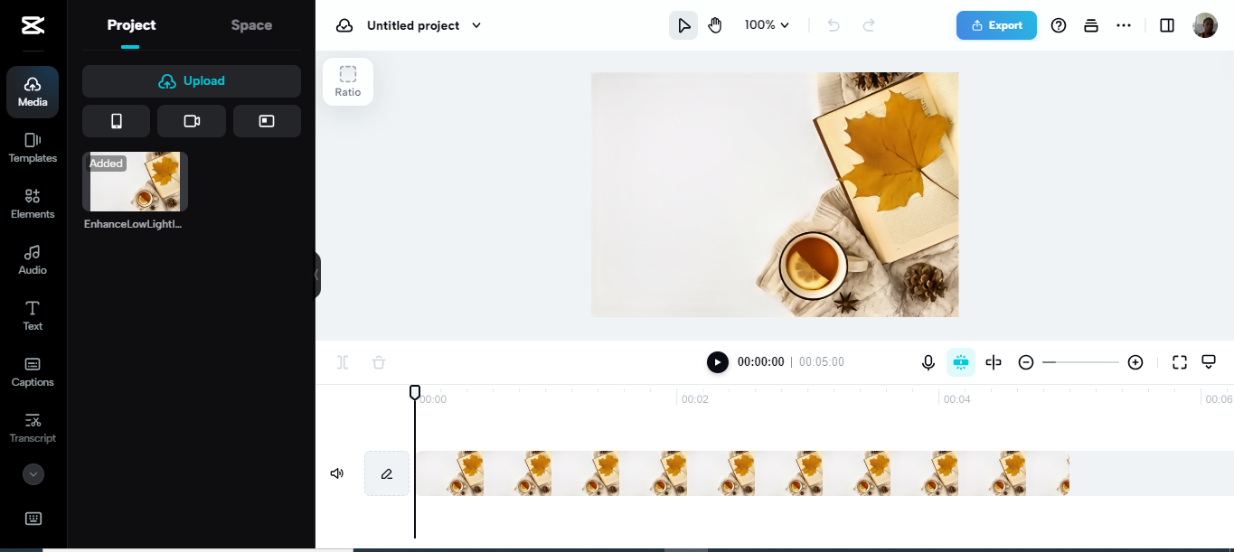 Edit image in CapCut