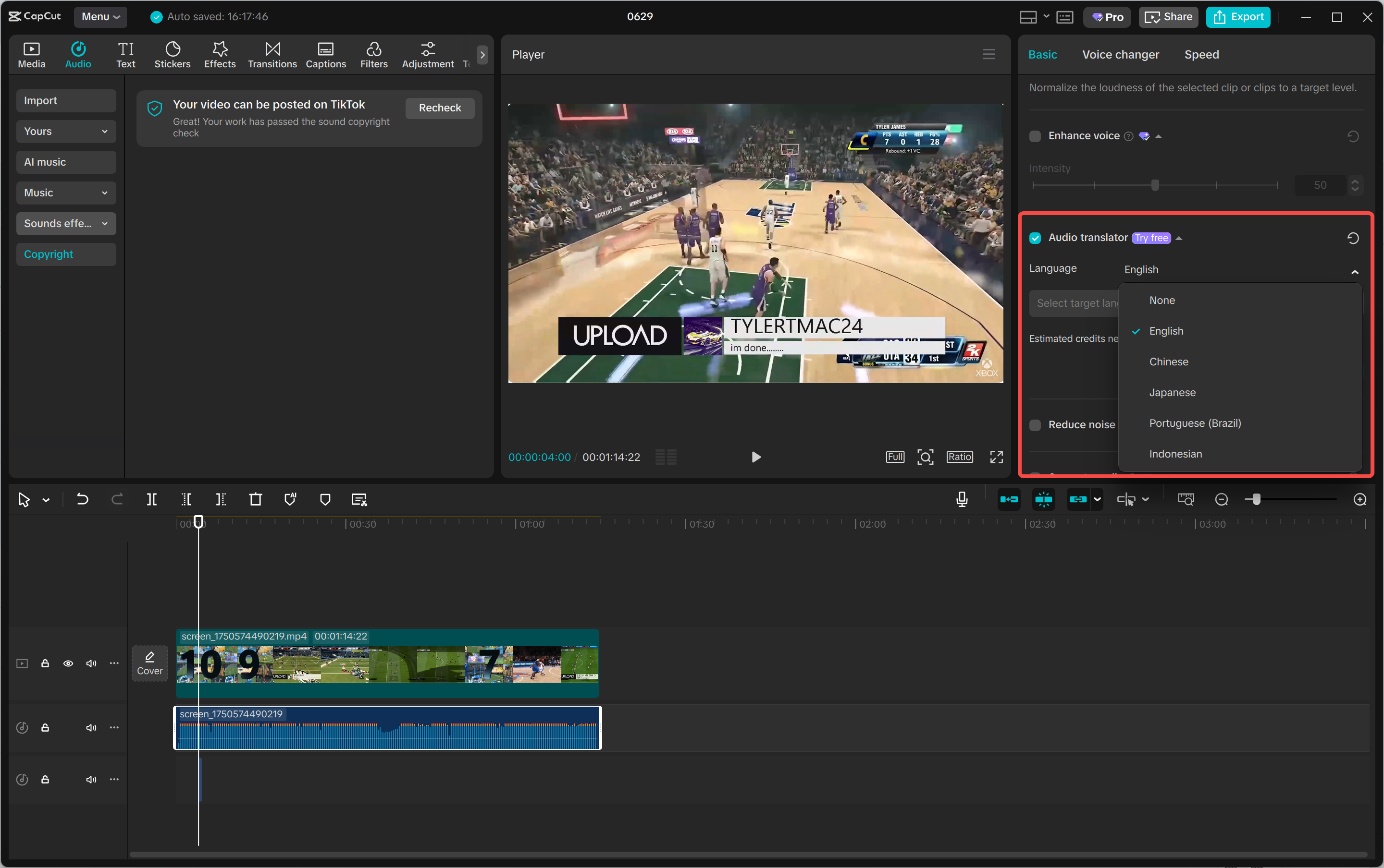 CapCut PC Audio Translator usage path