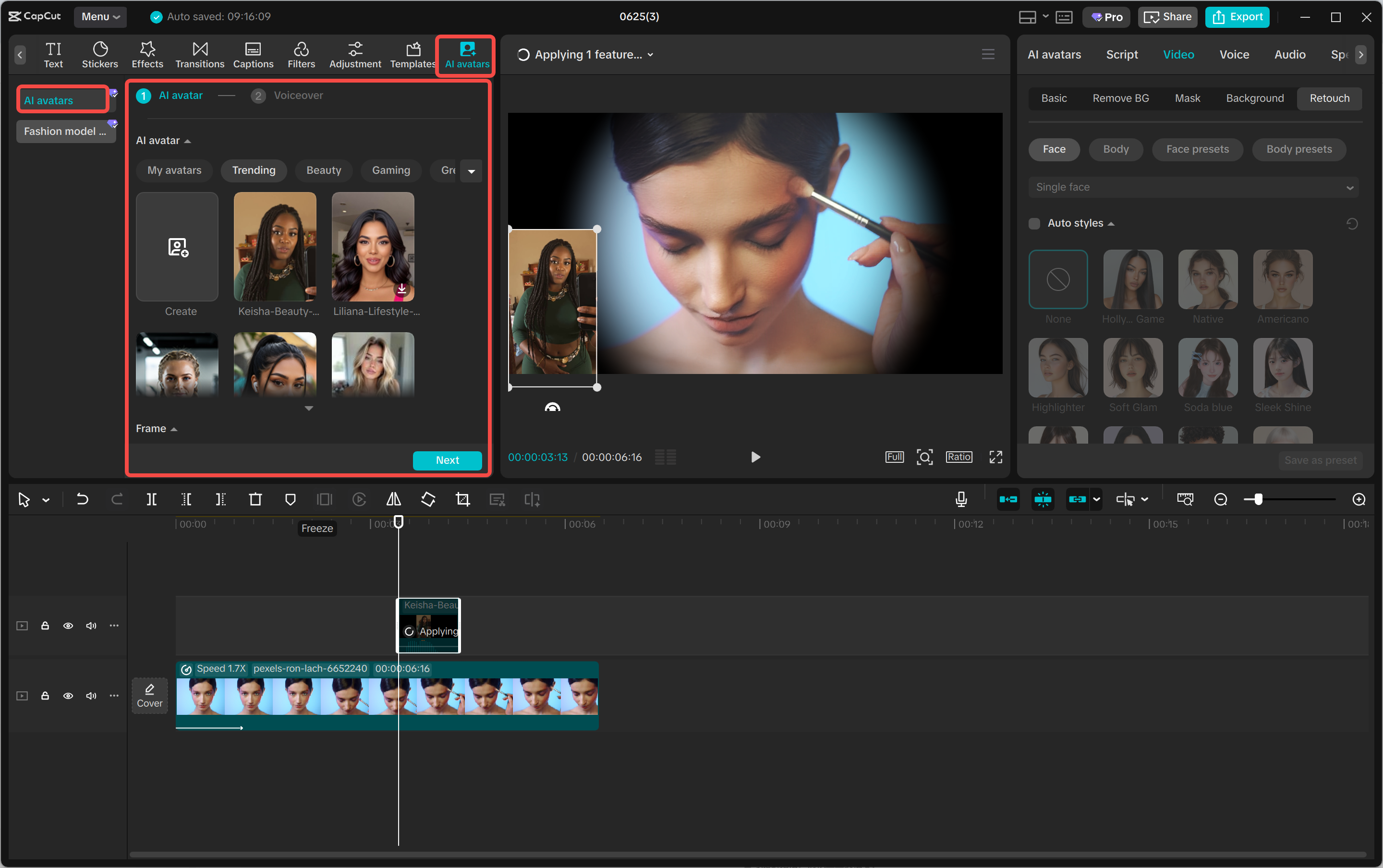 Image of CapCut AI Avatars feature